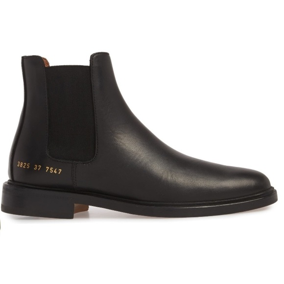 New Woman By Common Project Black Leather Pull Tab Chelsea Boots 38257547 - Picture 2 of 16
